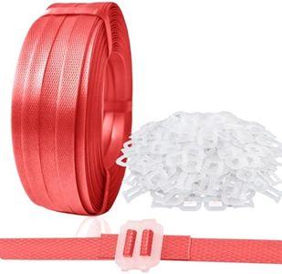 NEWANRAN Packing Straps Strapping Tool Kit, Pallet Packaging Banding Strapping Kit, Box Strapping Kit with 500 Ft Lenght 1/2" Poly Strapping Packaging Straps & 100 Plastic Strapping Clips (Red)