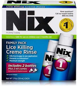 Nix Lice Killing Creme Rinse Extra Strength Family Pack, 2 Creme Rinse, 2 fl oz bottles & 2 Lice Combs