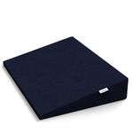 Cherilo Half Size Elevated Wedge Pillow for Baby Crib & Mattress, Helps to Elevate Baby for Acid Reflux, Colic, GERD, Heat Burn & Vomiting -19" x 13.5" x 3.5" - With Removable Velvet Cover - Navy Blue