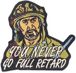 Never Go Full Retard Embroidery Patch - Funny Meme Embroidered Patches, Military Tactical Morale Patch with Hook and Loop Fastener, Cute Patches for Backpacks, Jeans, Jackets, Vests, Hats & More