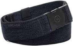 Arcade The Original Unisex Adventure Belt, Heavy Duty Elastic Webbing, Non-Metal Travel Friendly Buckle, Foundation Heather Navy