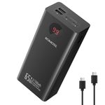ROMOSS Power Bank, 27000 mAh Portable Laptop Charger with 65 W USB C Fast Charge, External Battery Pack for iPhone 15/14, iPad, Macbook Pro, Samsung, Steam Deck, Dell XPS