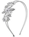 Lux Accessories Silver Tone Crystal Rhinestone White Flower Floral Coil Headband