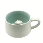 NOSCOMP 3D Animal Cup Coffee Mug Comes With A Cute Inside Creative Morning Mug Animal Cup For Hot&Cold Tea Milk Coffee Perfect For Kids Decorations Best Office Cup (Sheep) (Ceramic),400 ML