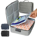 POPCUBE Large Document Organizer Bag,Water-Resistant Travel Storage Bag, Travel File Organizer Bag with Password Lock - Can Hold Bank Cards-Best for Home,Office,Travel