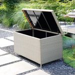 Grand patio Garden Storage Box 540L, Large Deck Box With All Weather Hand Woven Wicker, Garden Storage Container for Cushions, Toys and Outdoor Tools (Light Grey)