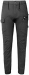 BIG BEE Utility Womens Work Pants Stretch Cotton Cargo Trousers Cuffed Black