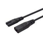 IEC 60320 C8 Plug to C7 Receptacle Male to Female Extension Power Supply Main Adapter Cable (1.8m)