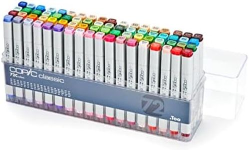 Copic Classic Dual-Ended Marker Pen, Multicoloured, 72 Piece Set, for Art, Graphics, Bullet Journaling, Sketching, Drawing, Designers, Artists, Hobbyists, Refillable Ink, Replaceable Nibs
