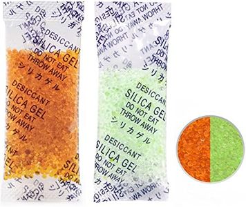 Wisesorb 3 Gram 100 Packets Silica Gel Orange Indicating (Orange to Green) Silica Gel Packets Food Grade Desiccant Packs Dehumidifier - Rechargeable Silica Packets, Moisture Absorbers