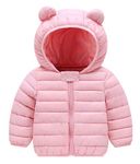 Happy Cherry Baby Boys Girls Hooded Down Jacket Hoodie Windproof Warm Snowsuit Winter Coat 12-18 Months Pink