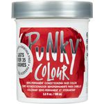 Punky Vermillion Red Semi Permanent Conditioning Hair Color, Vegan, PPD and Paraben Free, lasts up to 25 washes, 3.5oz