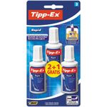 Tipp-Ex Rapid, Correction Fluid Bottle, High Quality Correction Fluid, Excellent Coverage, 20ml, Pack of 3, white