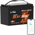 Litime 36V 50Ah TM Bluetooth Low-Temp Protection LiFePO4 Battery Buit in 50A BMS, Deep Cycle Group31 Lithium Iron Phosphate Battery Perfect for Trolling Motors, Marine, Boat, Home Energy