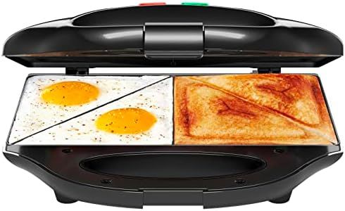 Chefman Portable Sandwich Maker, Compact, Nonstick, Electric Omelet Maker, Panini Press, Pocket Sandwich Press, and Quesadilla Maker, with Indicator Lights, Locking Lid, and Cord Storage