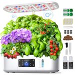 Ahopegarden Hydroponics Growing System Kit Indoor Herb Garden with Grow Light 12 Pods, with LCD Touch Panel Hydroponic Planter, Planting Height Up to 17", Grower Harvest Fresh Veggie Lettuce, White
