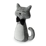 Blue Canyon Cleo Cat Door Stop| Sand Stuffed Door Stopper| Heavy Door Stopper Animals| 1kg| Polyester Fabric Door Stopper for Bedroom, Kids Room, Outdoor| Elegant Home Décor, Kid’s Toy|(Grey)