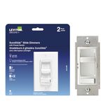 Leviton 2-Pack SureSlide Dimmer Switch for Dimmable LED, Halogen and Incandescent Bulbs, 6674-2PK, White