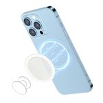 AUROX Compatible with MagSafe Base for iPhone 16/15/14/13/12 Magnetic Base Plate【Base Only】 Intended for Pop Socket Grip and Phone Ring Holder【Removable for Wireless Charging】(Clear)