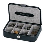 Mele & Co Black and silver leather cufflink box