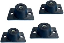 Jinlanonly 4pcs M10 3.93"x2.32"x1.8"Black Rubber Floor Mounted Vibration Isolator, Air Conditioner Mounted Rubber Pad Bracket /Machine Shock Absorber Bracke