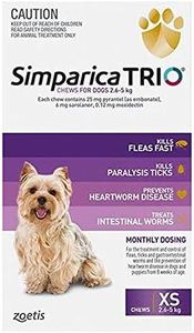 Simparica Trio Flea, Tick and Worming Chews for Dogs 2.6-5 kg, Purple (Pack of 3)