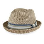 Belfry Men/Women Summer Straw Pork Pie Trilby Fedora Hat in Blue, Tan, Black, Tan, X-Large-XX-Large