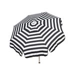 DestinationGear Heininger 1341 Italian Black and White 6-Feet Acrylic Striped Patio Pole Umbrella