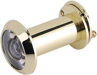 Door Viewer Security Peek Peephole Optical Glass 200 Degree Wide Angle with Privacy Cover (Gold)