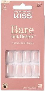 KISS Bare But Better TruNude Fake Nails Nude Nail Shades Manicure Set, 'Nudies', 28 Chip Proof, Smudge Proof Glue-On Nails