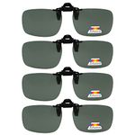 Eyekepper Flip-up Clip-on Sunglasses Polarized 60x43 MM 4-Pack Metal Glasses Clip (G15)