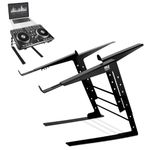 Pyle Laptop Stand - Portable & Adjustable Computer Stand, Standing Table with Adjustable Height, Ergonomic Design & Anti-Slip Prongs for DJ Mixer, Sound Equipment, Workstation, Gaming & Home Use