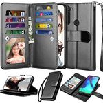 NJJEX Compatible for Mototola G Stylus 2020 Case/Moto G Stylus Wallet Case 2020, [9 Card Slots] PU Leather ID Credit Holder Folio Flip [Detachable] Kickstand Magnetic Phone Cover & Lanyard [Black]