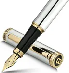 BEILUNER Silver Chrome Fountain Pen