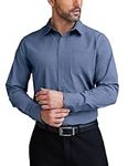 COOFANDY Mens Dress Shirts Wrinkle Free Long Sleeve Button Down Shirts Formal Business Shirt, Blue, Medium