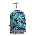 Rolling Backpack 19 inch Wheeled Boys Girls Travel School Student Trip…, Rainforest Green, Large, Laptop