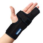Vissco Boxer's Support Brace With Detachable Splints For Finger Fracture, Trigger finger - Left/Right hand (Black)
