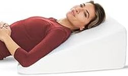 Bed Wedge Pillow - 10 Inch Wedge Pillow for Sleeping with Memory Foam Top, Lower Back Pain Support Cushion, Sleep Apnea Pillow, Pregnancy, Acid Reflux, GERD, Heartburn, Anti Snore, Removable Cover