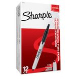 Sharpie Retractable Permanent Markers | Fine Point | Black | 12 Count