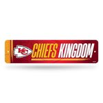 Rico Industries NFL Football Kansas City Chiefs Metal Street Sign 4" x 15" Home Décor - Bedroom - Office - Man Cave