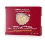 CONNOISSEURS Compact Jewelry Wipes, No Rinse Gold and Silver Jewelry Cleaner, Polish and Remove Tarnish to Restore Brilliance, Dry Disposable Wipes, 25 Count