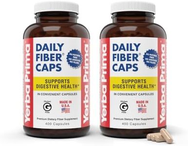 Yerba Prima Daily Fiber Caps Formula 400 Capsules (Pack of 2) - Both Soluble/Insoluble Fiber with Psyllium Seed Husks, Acacia Gum, Apple Fiber Supplement