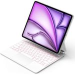 Magic Keyboard for iPad Air 11 inch M4/M3/M2, iPad Air 4th/5th 10.9", Keyboard Case for iPad Pro 11 inch(1st/2nd/3rd/4th), Multi-Touch Trackpad, Magnetic Stand, 7-Color Backlit Keys, White