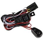 Safego 12V Wiring Harness, LED Light Bar Wiring Harness Kit, 12V Relay Switch Wiring, for Car LED Work Light Fog Light Spot Lights Wiring Harness Waterproof 40A Relay ON/OFF