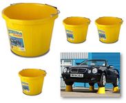 Likimen Home 4 X Invincible Heavy Duty Strong Large Yellow Builders Bucket Water Mixing Tub