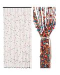 Ezcasch 90x200cm Beaded Door Curtain 38 Strands Retro Bead Curtain For Doorway As Decoration Curtain & Fly Screens For Doors/Windows/Rooms, Colorful