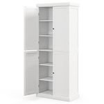 GiantexUK 184cm Tall Kitchen Cupboard, 6-Tier Pantry Storage Cabinet with 4 Doors, Adjustable Shelves & Anti-Tipping Device, Freestanding Kitchen Sideboard Units for Home Dining Living Room (White)