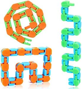 Yiran Sensory Wacky Tracks Snap and Click Fidget Toys Fidget Chain Fidget Bracelet for Stress Relief or Party Bag Fillers,Assorted Colors, Kids Adults Jigsaw Puzzle Educational Toys, 24 Links 3 Pieces