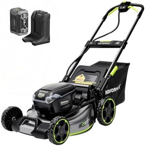 NovorikX 60V 5Ah Self-Propelled Lawn Mower 21-Inch, Brushless Cordless Mower for Large Yards, Electric with LED Headlight, 5.0Ah Battery & Rapid Charger Obsidian Series
