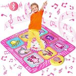 LEAPRCSTORE Dance Mat Toys for Girls, Christmas Birthday Gifts Toys for 3 4 5 6 7 8 9+ Years Old Kids, Music Dance Play Mat with 6 Game Modes & Wireless Bluetooth, Adjustable Volume and LED Lights